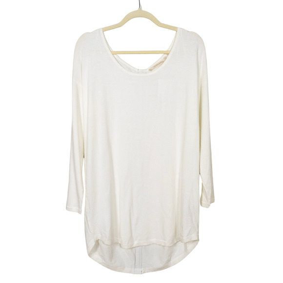 SOFT SURROUNDINGS Margulies Tunic Sweater in Marshmallow Back Zip Women's Medium - Picture 1 of 5